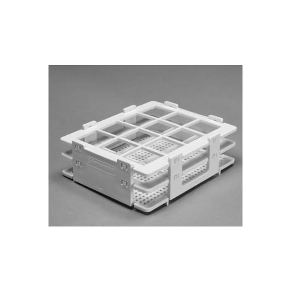 Bel-Art No-Wire PP Bottle And Vial Rack 185140025, For 20-25mm Vials, 12 Places, White, 1/PK 185140025 - main